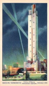 Vintage Postcard 1920's Waxfree Havoline Motor Oil Thermometer Chicago Illinois