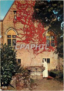 Postcard Modern N D Abbey of Orval Garden old room breakfast