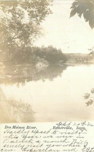 Iowa Estherville Des Moines River 1906 RPPC Photo Postcard 22-557