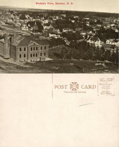 MAHDAN N.D. BIRD'S EYE VIEW ANTIQUE POSTCARD