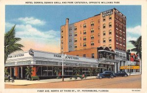 St Petersburg Florida Park Cafeteria First Avenue Vintage Postcard AA22007