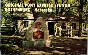 Greetings Original Pony Express Station Gothenburg Nebraska NE Postcard VTG UNP  