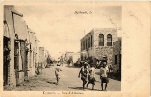 PC CPA DJIBOUTI / SOMALIA, RUE D'ATHÉNES, Vintage Postcard (b13971)