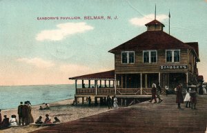 BELMAR NJ SANBORN'S PAVILLION ANTIQUE POSTCARD