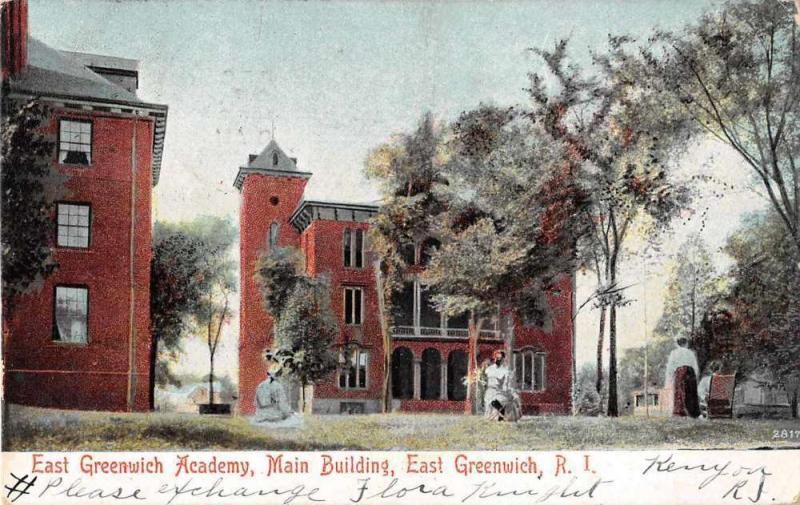 East Greenwich Rhode Island East Greenwish Academy Main Building Postcard J52929