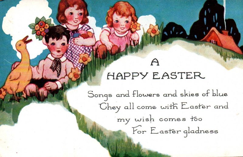 A Happy Easter - a Whitney Made Postcard -  embossed - c1908