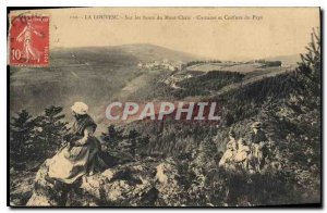 Old Postcard Louvesc On the flanks of Mount Chaix Costume and country Hairstyle