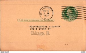 US Postal stationery 1c Chicago 1938