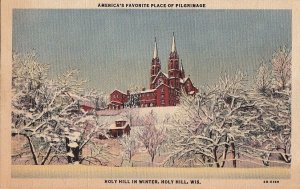 Postcard Holy Hill in Winter Holy Hill WI Wisconsin