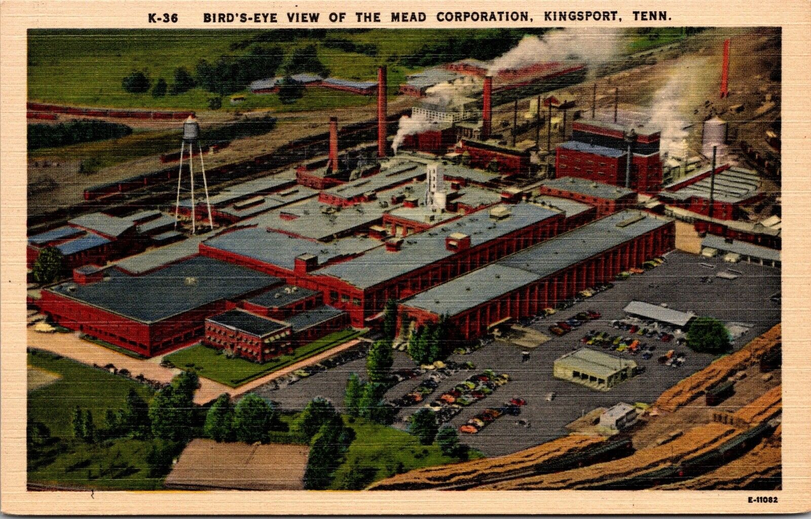 Postcard Birds Eye View of the Mead Corporation in Kingsport, Tennessee
