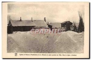 Postcard Ancient Church Polar and house & # 39habitation of the nearest missi...