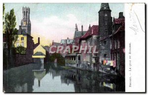 Old Postcard Bruges The dock of the Rosary