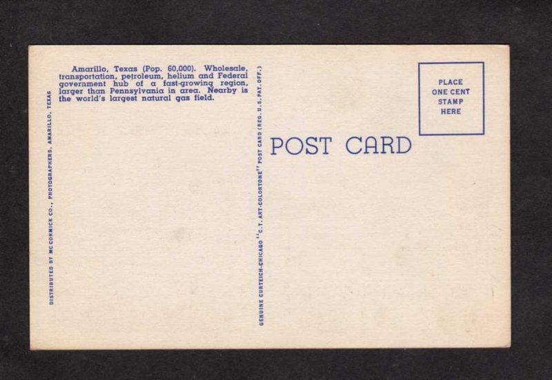 TX  Greetings From Amarillo Texas Large Letter Postcard