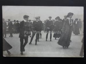 Hampshire ROLLER SKATING ON BOURNEMOUTH PIER c1910 Old RP Postcard by Stanford