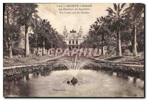 Old Postcard Monte Carlo Casino and Gardens