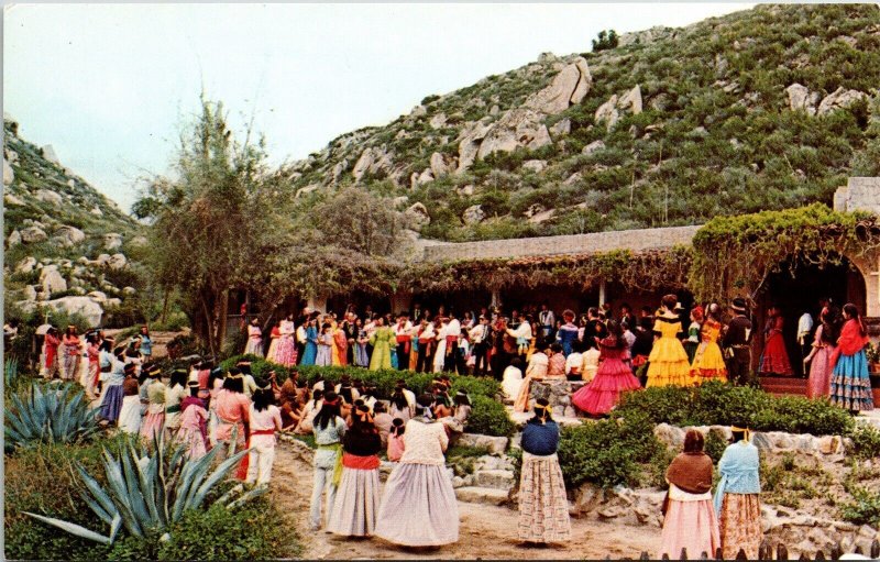 Ramona Outdoor Play Hemet California CA PPL Gathered Fiesta Scene Postcard UNP 