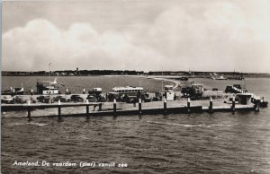 Netherlands Ameland De Veerdam Pier Vanuit Zee Vintage RPPC C172
