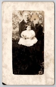 RPPC Precious Edwardian Girl Woth Grandmother Real Photo Postcard V26