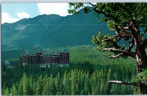 Banff Springs Hotel on the side of Sulphur Mountain Alberta Canada Postcard