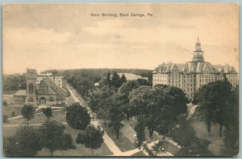 STATE COLLEGE PA MAIN BUILDING ANTIQUE POSTCARD