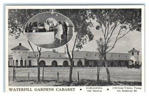 ZARAGOSA, Chi., Mexico ~ Roadside WATERFILL GARDENS Cabaret c1930s Car Postcard