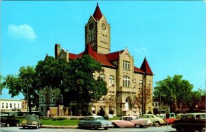 Nevada, MO Missouri COURT HOUSE  Vernon County~Courthouse PINK 50's CAR Postcard