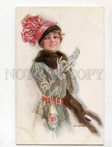 402616 USABAL Belle Woman Lady in Red Hat FASHION Vintage post