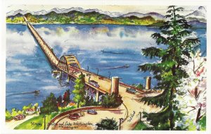 Floating Bridge On Lake Washington Ted Lewy Artist From Original Painting