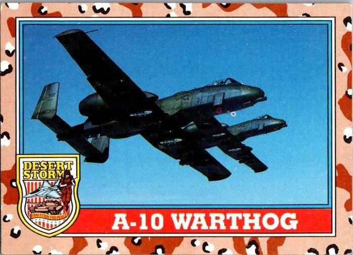 Military 1991 Topps Dessert Storm Card A-10 Warthog Jet sk21331