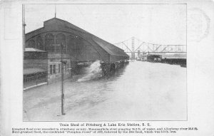 Pittsburgh Pennsylvania c1910 Postcard Train Shed Lake Erie Station Flood