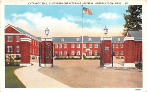 Entrance to U.S. Government Veterans Hospital in Northampton, Massachusetts