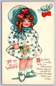 Postcard For My Valentine Baby Belle M.G. Hays Artist Signed Valentines Day