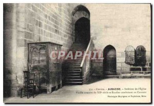 Old Postcard Correze Aubazine Interior Church Old cupboard and stairs leading...