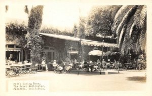 RPPC Patio Dining Room, Hotel Huntington, Pasadena, CA c1930s Vintage Postcard