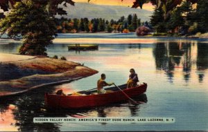 New York Lake Luzerne Hidden Valley Dude Ranch Boating On Lake Vanare 1943