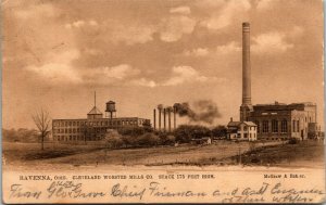 Vtg Ravenna Ohio OH Cleveland Worsted Mills Company 1906 Raphael Tuck Postcard