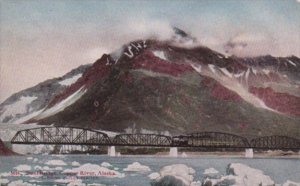 Alaska Steel Bridge Over Copper River Showing Childs Glacier