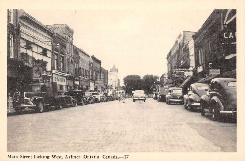 Aylmer Ontario Canada Main Street Vintage Postcard AA37912