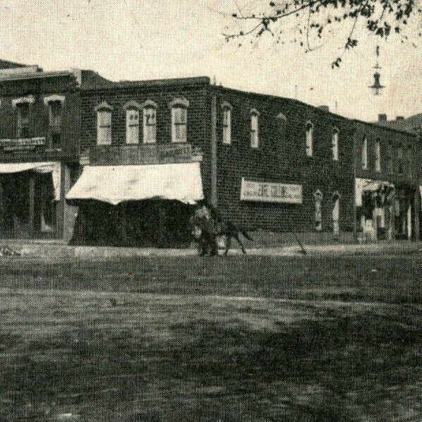 Corner Main and Central Avenue Harper Kansas Vintage Standard View Postcard