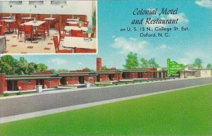 North Carolina Oxford Colonial Motel And Restaurant