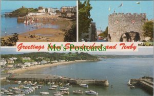 Wales Postcard - Greetings From Saundersfoot and Tenby, Pembrokeshire RS31104