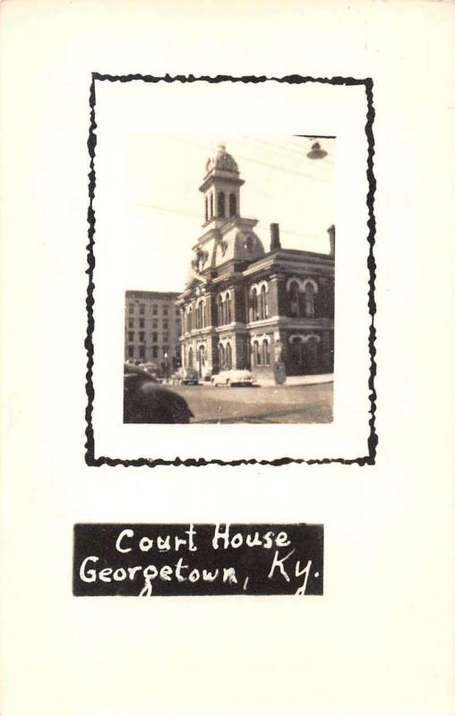 Georgetown Kentucky birds eye view local court house real photo pc Z12053