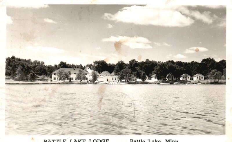 Vintage Postcard 1949 Battle Lake Lodge Inn Hotel Rooms Battle Lake Minnesota MN