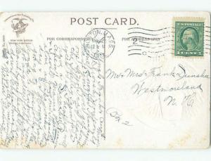 Pre-Linen thanksgiving signed ALEINMULLER - SCYTHE & HAYSTACK & OLD JUG k8917