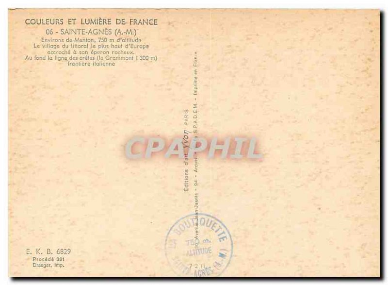 Postcard Modern Colors and Light of France Sainte Agnes A M surroundings Ment...