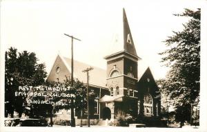 Vandalia Il~First United Methodist Episcopal Church~Real Photo Postcard 1940s