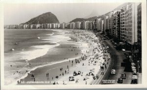 Brazil Copacabana Rio De Janeiro Vintage RPPC 08.28