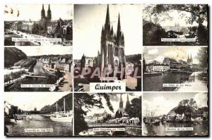 Modern Postcard Quimper gateways on & # 39Odet and the cathedral Battlefield