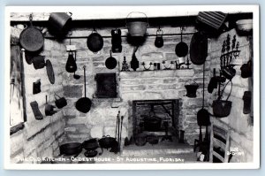 St. Augustine FL Postcard RPPC Photo The Old Kitchen Oldest House Cline c1940's