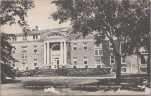 Postcard Warner Hall Women's College University Delaware Newark DE